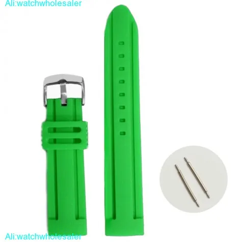 22mm Clover Green Silicone Jelly Rubber Unisex Watch Band Straps WB1072G22JB