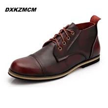 2016 À La Main En Cuir Véritable hommes automne hiver bottes, haute Qualité Hiver hommes bottes, cheville martin bottes pour hommes