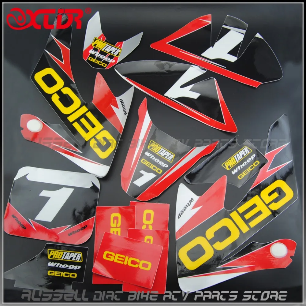Набор наклеек GEICO графических для HONDA CRF50 CRF 50 F 2004 2014 SDG SSR XR50|graphics kit decals sticker|honda crf