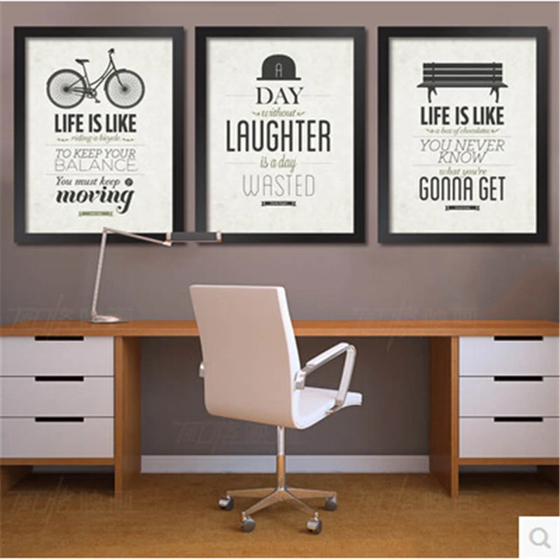Framed Office Inspirational Modern Decoration Painting English Art Framed Office Inspirational Modern Decoration Painting English Art Wall Paint Picture On Canvas Mural 28x23 Cm In Calligraphy From Home Garden