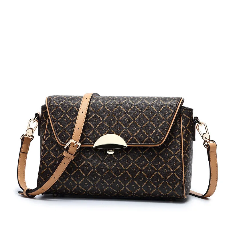 

Europe and the United States ladies new wild shoulder bag Cross the Ministry of printed diagonal PVC leather handbag