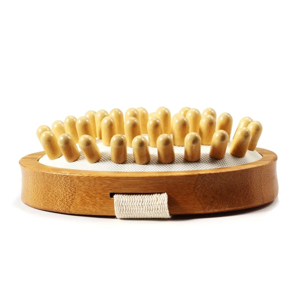 Wooden Handled Massager Body Brush Cellulite Reduction Massage Brush Exfoliate Bath and Shower