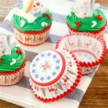 100 шт рождественские чашки для мороженого бумажные держатели инструмент для выпечки рождественские принадлежности