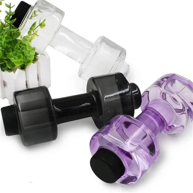 

4Colors Sports Water Bottles 550ml Leakproof Portable Unbreakable Sports Plastic Bottle Shaker PET Fitness Dumbbell Unisex