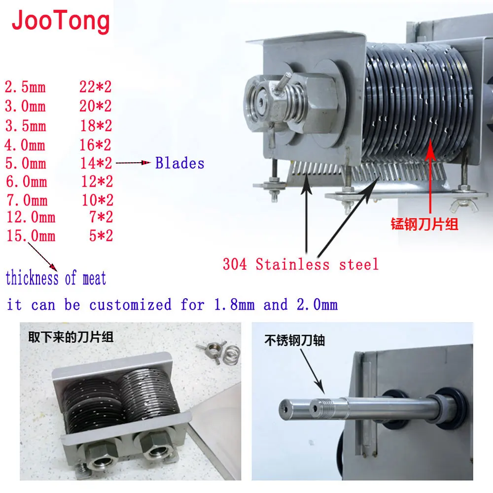 Коммерческая ломтерезка настольная машина для резки мяса ломтерезка для мяса толщина 1,8~ 20 мм Мясорубка из нержавеющей стали 110 В 220 В
