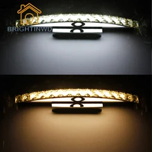 2017 Crystal Modern Lamp LED Mirror Wall Lamp Light 10W 15W 44cm 54cm Bathroom Fixture SMD2835 Brightness Energy Saving Lampen