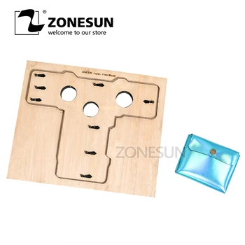 

ZONESUN Customized leather cutting die handicraft tool Double open coin purse pouch punch cutter mold DIY paper wallet cut die