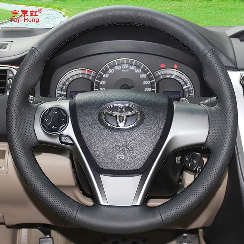 Чехлы рулевого колеса автомобиля из натуральной кожи для Toyota Camry 2012 Venza 2013
