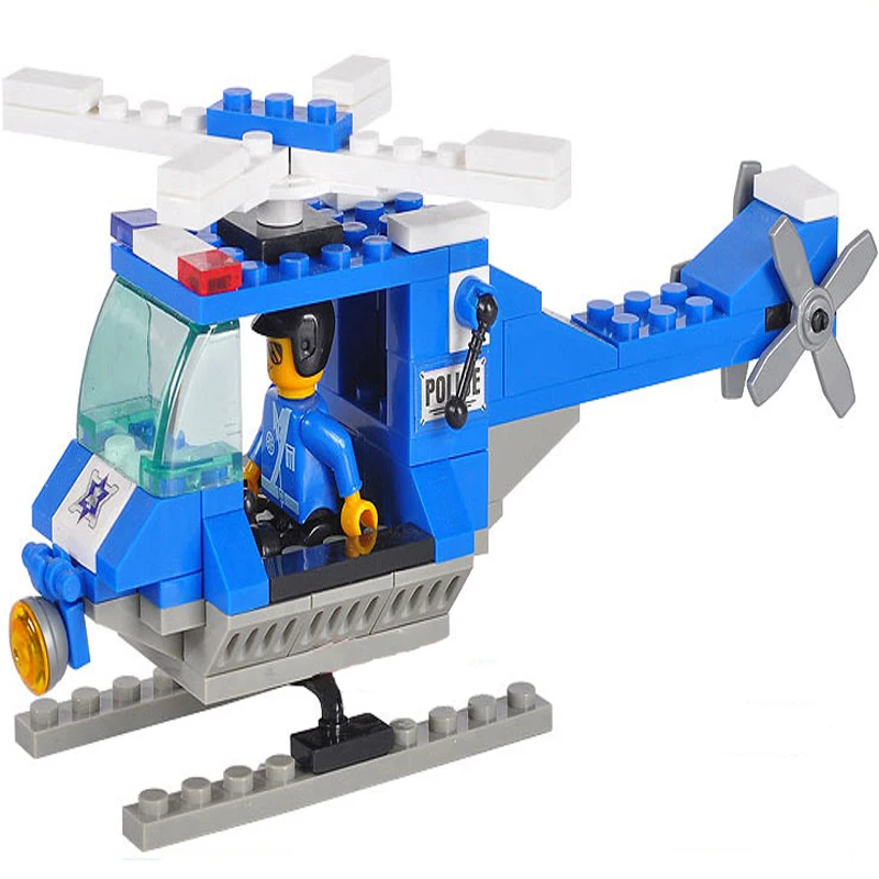 

Sluban 0175 85pcs Police Helicopter Building Blocks Model Set Children Gifts Compatible with LegoINGly City Plane