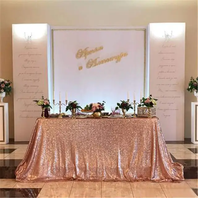 Sequin Tablecloth Wedding Cake Rectangle Square Sequins Sequin Tablecloth Wedding Cake Rectangle Square Sequins Table Linen Rose Gold 90x132