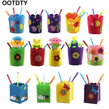 

Children Early Childhood Educational Toy Kids Handmade Non-woven Pencil Holder Cute DIY Craft Kit Pen Container