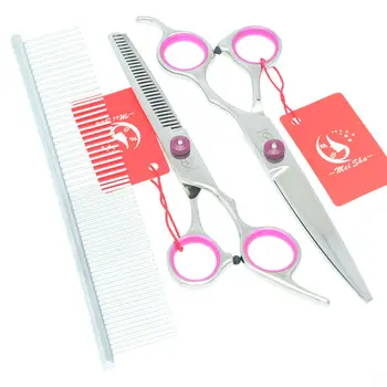 

2017 New Meisha Grooming Scissors for Pets 7.0" Up Curved Head Cutting Scissors 6.5Inch Thinning Shears with Comb JP440C HB0040