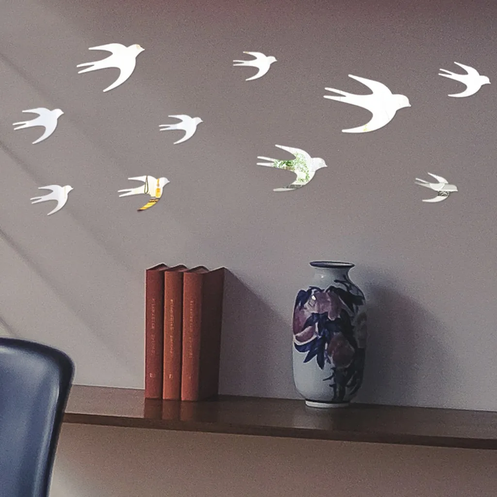 

3D DIY Swallow Shape Acrylic Wall Sticker Mural Decals Art Room Decor Removable Environmentally Wall Stickers Room Home Decor