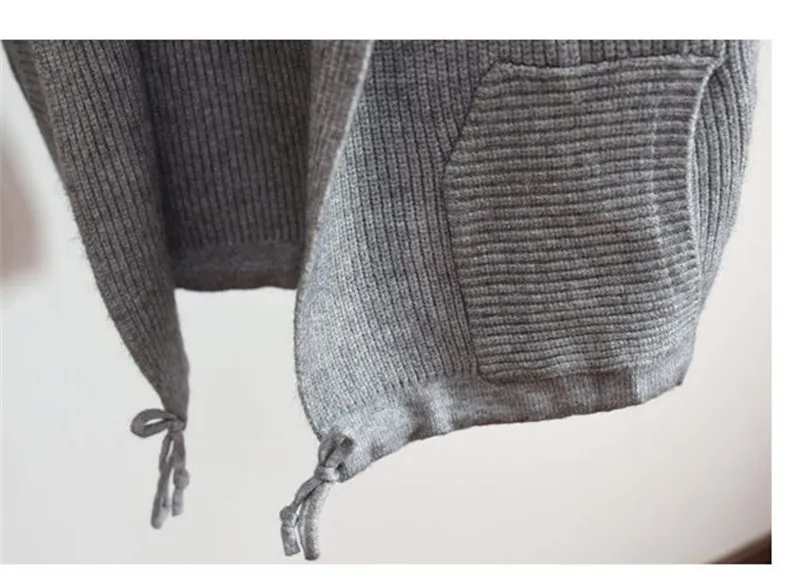 Women Cardigan vest 2018 Spring Autumn Fashion Knitted Wool Hooded Sleeveless Women Sweaters casual coats Pockets waistcoat 1804