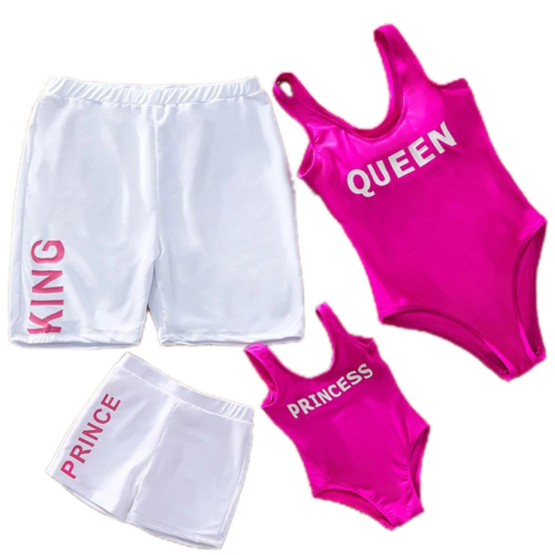 

Summer Mother and Daughter Swimwear Family Matching Swimsuit Beachwear Father Son Shorts Bathing Suit Clothes