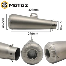 ZS MOTOS Universal Modified Motorcycle Exhaust Pipe Muffler R1 R6 CBR YZF CBR125 CB250 CBR250 CB400 CB600