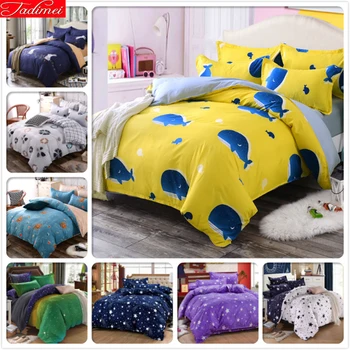 

Good Quality 3/4 pcs Bedding Set Soft Cotton Bed Linens Adult Kids Child Single Full Double Queen King Size Duvet Cover Bedlinen