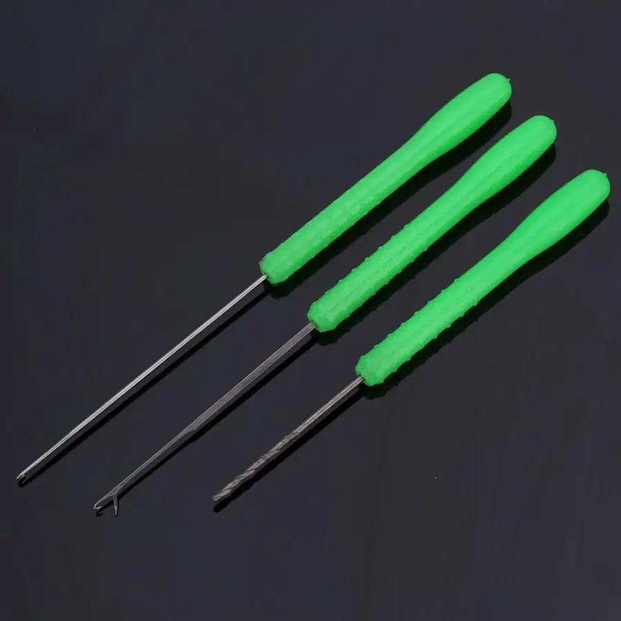 3Pcs/lot Fishing Rigs Needle Kit Bait Needle Set Hook Drill Boilie Stringer Baiting Rig Tool Carp Fishing Terminals