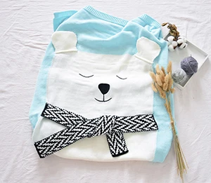 Для малышей осенние постельное белье Fox для новорожденных трикотажные одеяло для ползания Одеяло детское постельное белье для новорожденных Обёрточная бумага Одеяло Обёрточная бумага мягкая Одеяло s 73*110 см - Цвет: Sky Blue