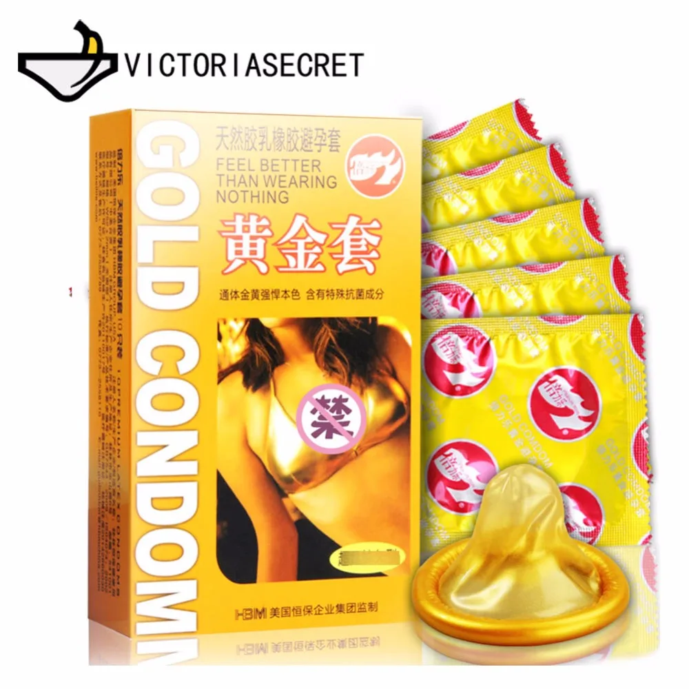 10 Pcs Men Golden Condoms Penis Sleeve Smooth Lubricated Durable Penis Ring Sex Toys Add Hot Lubricants Adult Game Sex Toys Dick
