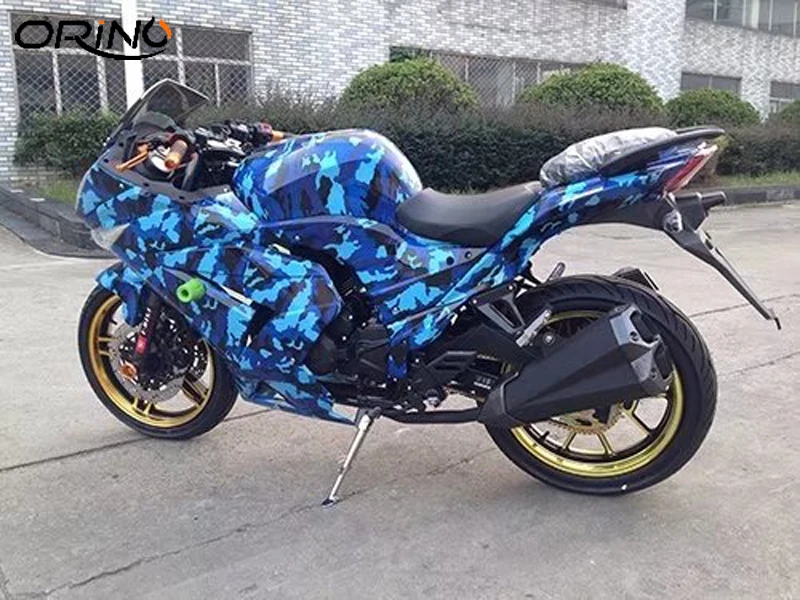 Blue Black Camouflage Vinyl Wrap Sticker-1