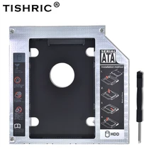 TISHRIC универсальный алюминиевый 2nd HDD Caddy 12,7 мм SATA 3,0 2," чехол для SSD, HDD корпус ODD DVD-ROM Optibay