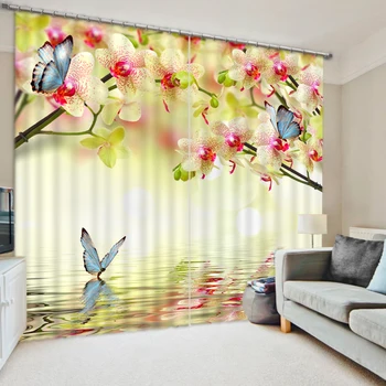 

5d Curtains Butterfly flower Living room Bedroom Window Curtain Customize Curtains The New