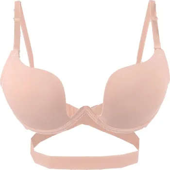 

Sexy Deep U Plunge Bra LowCut Convertible Halter Multipoint Push Up Bra 32-38B Intimates For Femme