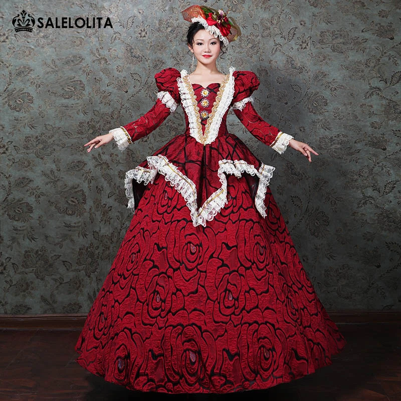 王女赤女性仮装ドレスマリー アントワネット女王シアター歴史野外劇ガウン Dresses Aliexpress