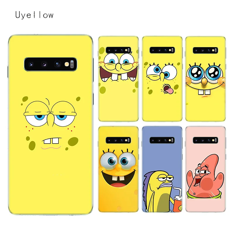 

Uyellow SpongeBob SquarePants TPU Case For Samsung S6 S7 S8 S9 S10 S10E Plus J4 J6 J8 A6 A7 A8 A9 Plus 2018 Note 8 9 Cover Coque