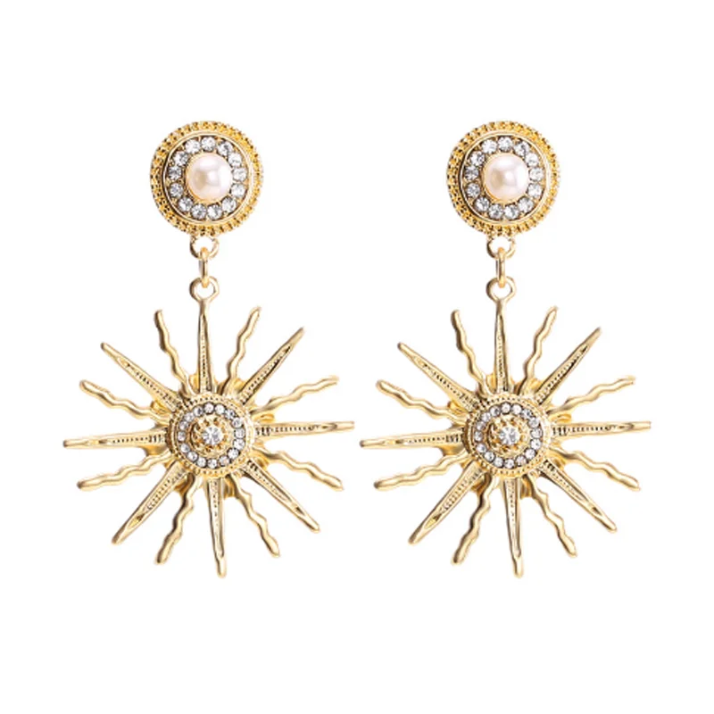

New Star Earring Gold Crystal Stud Earrings 2019 Luxry Women Female Bohemian Jewelry