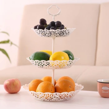 

1 Set Of 3-Tier Fruit Plate Cake Holder Fruit Stand Beautiful Home Decoration
