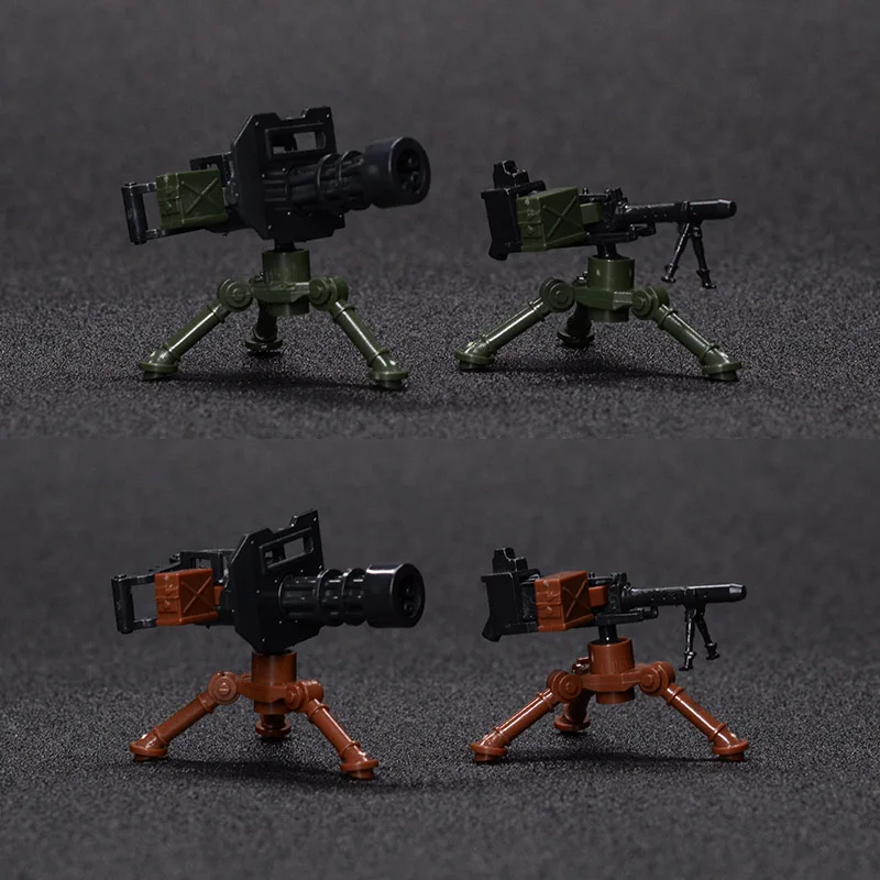 

4Pcs Military Weapon Block City Army SWAT Gatling Gun Building Blocks Compatible Legoings DIY Toy For Kids