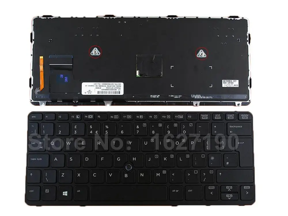 New UK Keyboard Laptop for HP EliteBook 820 G1 BLACK FRAME BLACK