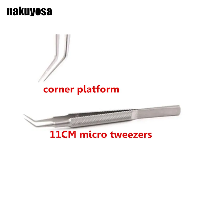Нержавеющей микрохирургических офтальмологии инструментов 11 см микроскопические Пинцет углу платформы Пинцет экспериментального