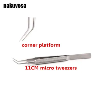 

stainless microsurgical ophthalmology instruments 11cm microscopic tweezers corner platform tweezers forceps experimental tool