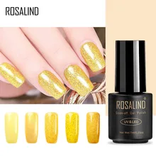 ROSALIND гель 1S лак для ногтей желтый цвет, бриллиантовый блеск праймер лак для ногтей Полупостоянный 7 мл
