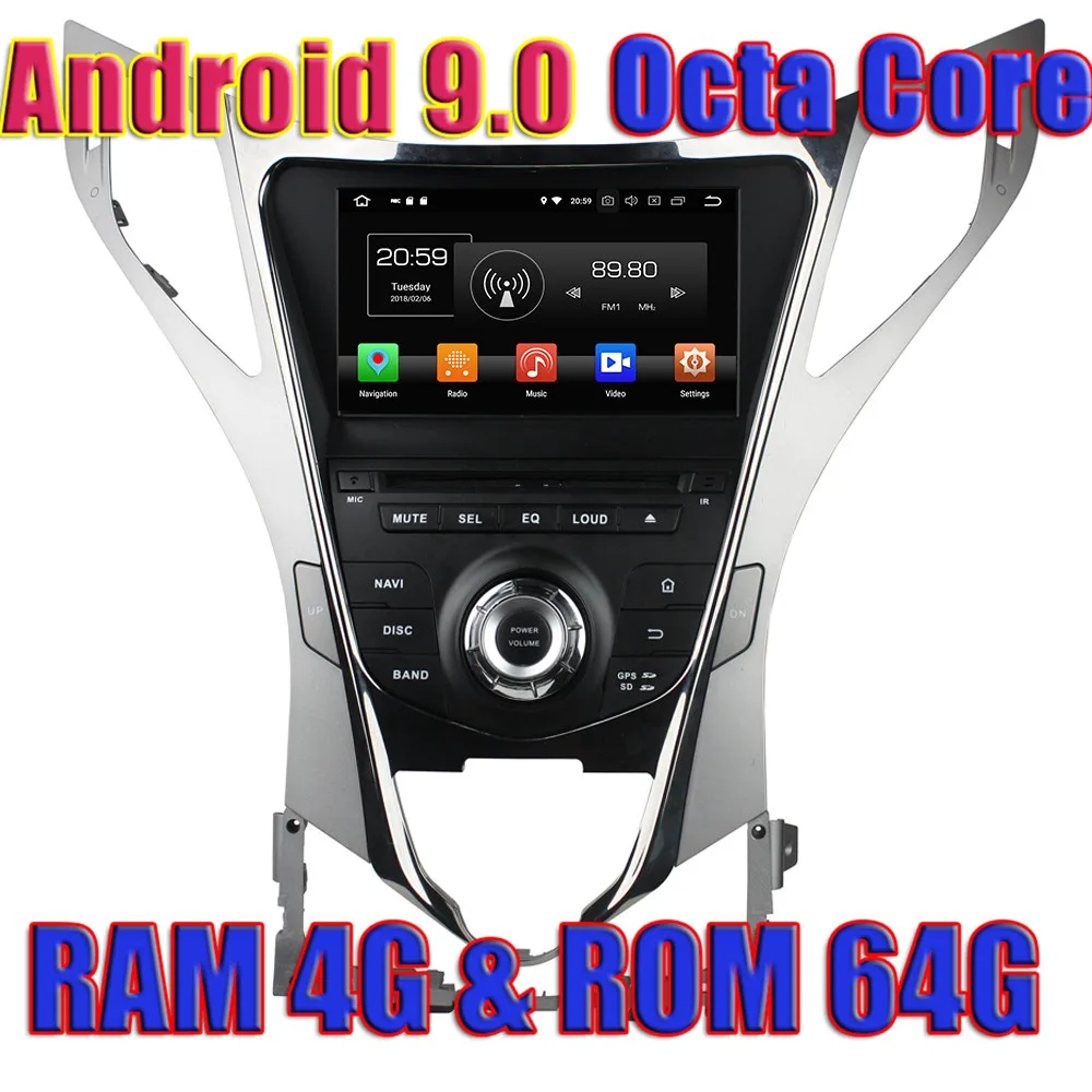 WANUSUAL Octa Core Android 9.0 Car DVD Autovideo Player For Hyundai AZERA Grandeur HG I55 2011-2012 GPS Navigation 2Din | Автомобили и