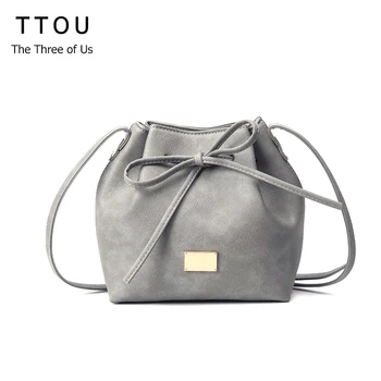 

TTOU Women Bags New Spring Summer Bow Drawstring Bucket Bags Small Cross-body Bag Fashion Trend Brief Shoulder Bag For Lady