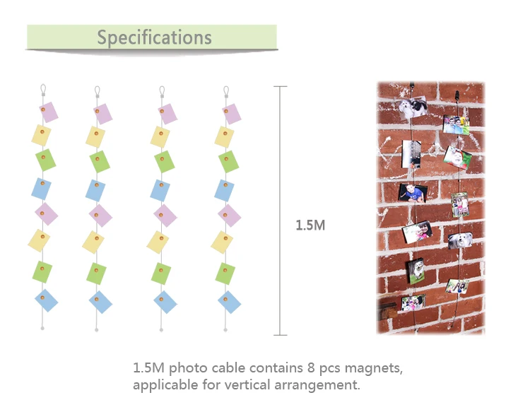 1,5 м/3 м фото висячий дисплей Магнитный кабель фоторамка Хэллоуин украшение рождественская стена искусство фото картина подвесная железная веревка