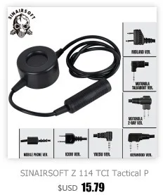 SINAIRSOFT Z-TAC Z 115 Z115 тактический U94 PTT Peltor адаптер для Motolora Talkabout/2-way/Kenwood/ICOM/Yaesu/Midland Airsoft