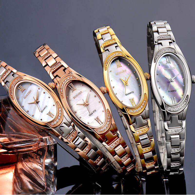 Mulheres Elegante Fina Pulseira de Relógio Analógico