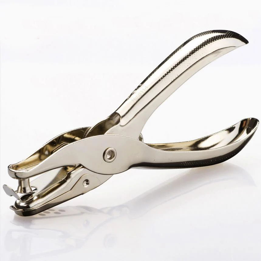

Full metal silver 6mm Paper hole punch Perforadora de papel Agujeros papel Paper cutter Stationery paper punch puncher 02811