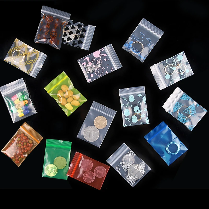 Печать треугольника Миниатюрный Zip Lock Grip Пластиковый Пакет Мешок Пищевые Конфеты