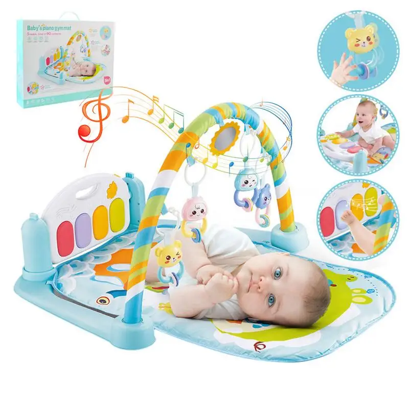 Tapete de Fitness Conjunto de Musculação Brinquedo para Bebês Bebê Jogar Brinquedo Quadro Pedal Piano Música Tapete Gym Kick Play Lay Sentar 0-12months