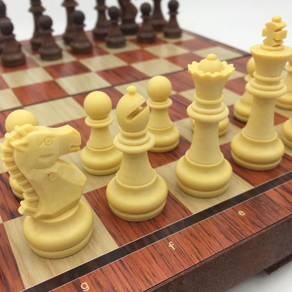 

Large Chess Set Plastic Magnetic Pieces Folding Chessboard King 6.1 cm Chessman Gifts For Kids & Adults Outdoor Travel Games