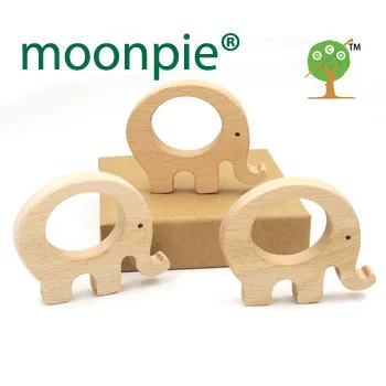 10pcs x 70mm unfinished beech elephant   wooden DIY finding beech teether baby carrier toy 2.75 inch chew baby gift EA58-2