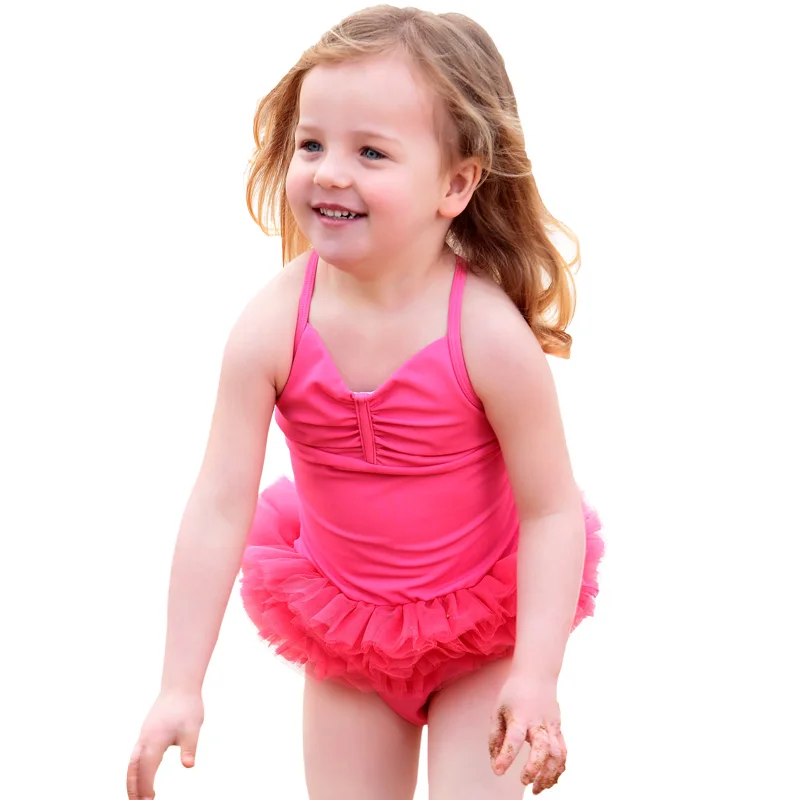 swimsuit with skirt for children girls swimwear pink ballet princess