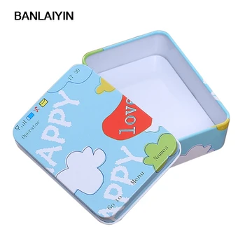

Retro Tin Small Rectangular Iron Storage Jars Jewelry Box Home Decoration Gift