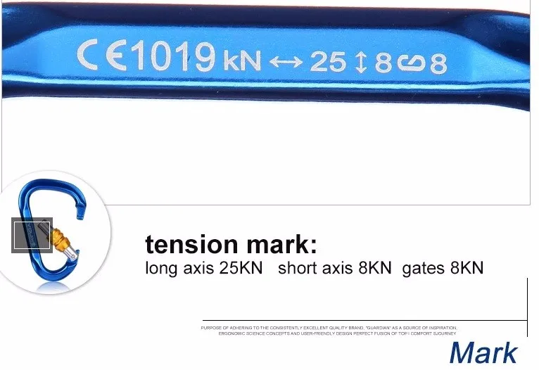 XINDA Высокое качество Профессиональный 25KN безопасность мастергруша-форма винтовые ворота Пряжка скалолазание замок карабин выживания наборы